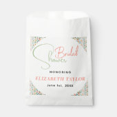 Mooie Retro Bloem Bruiloftsontbijt  Bedankzakje (Voorkant)