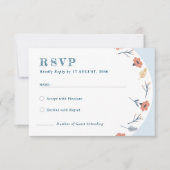 Mooie Retro Bloemen Huwelijk RSVP Kaarten (Voorkant)