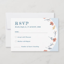 Mooie Retro Bloemen Huwelijk RSVP Kaarten