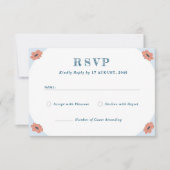 Mooie Retro Bloemen Huwelijk RSVP Response Kaarten (Voorkant)