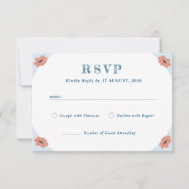 Mooie Retro Bloemen Huwelijk RSVP Response Kaarten Kaartje
