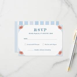 Mooie Retro Bloemen Huwelijk RSVP Response Kaarten Kaartje