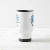 Mooie Retro Blue Floral Reisbeker (Center)