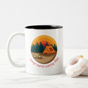 Mooie Retro Camping / Buitenleven Koffiemok Tweekleurige Koffiemok