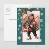 Mooie retro-illustratie voor de feestdagen op kaar (Voorkant / Achterkant)