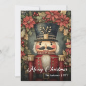 Mooie retro kerst notenkraker kaart bewerkbaar (Voorkant)