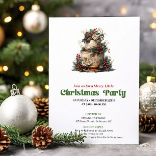 Mooie Retro Kerstcake Feestkaart Kaart