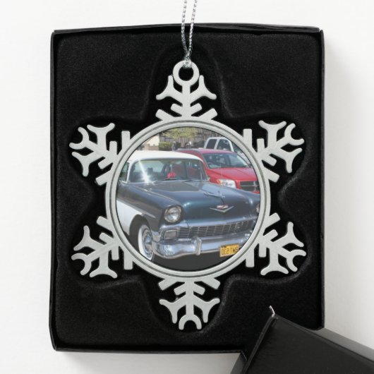 Mooie  retro klassieke Amerikaanse auto Tin Sneeuwvlok Ornament (Kistje)