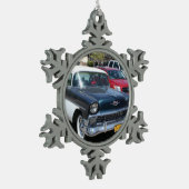 Mooie  retro klassieke Amerikaanse auto Tin Sneeuwvlok Ornament (Links)