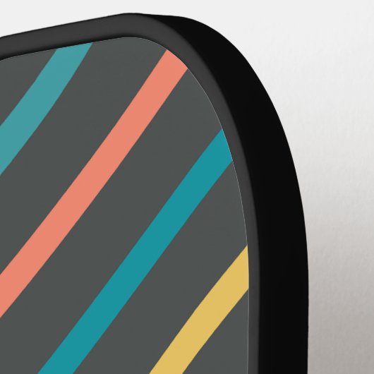 Mooie Retro Kleur Gestyleerde Professionele Pickleball Paddle (Links Detail)