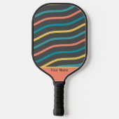 Mooie Retro Kleur Gestyleerde Professionele  Pickleball Paddle (Achterkant)