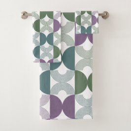 Mooie retro kleur palet 50s salie groen Stof blauw Bad Handdoek