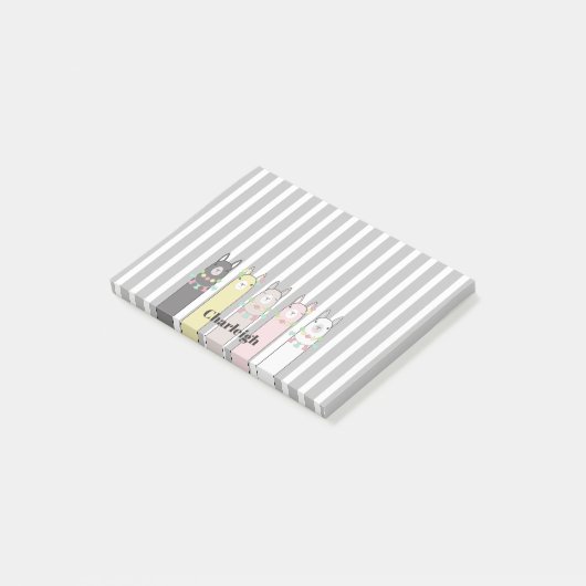 Mooie Retro Kleurrijke Llama's Op Maat Post-it® Notes (Schuin)