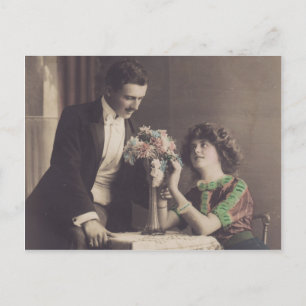 Mooie retro-koppel romantisch briefkaart