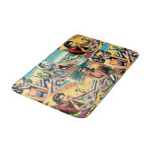 Mooie Retro Lady aan het strand met Cocktail Badmat (Gekanteld)