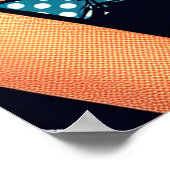 Mooie Retro Lady aan het strand met Cocktail Poster (Hoek)