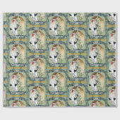 Mooie Retro Lady en Kerstboom Cadeaupapier (Vlak)