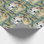 Mooie Retro Lady en Kerstboom Cadeaupapier (Hoek)