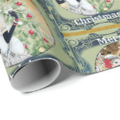 Mooie Retro Lady en Kerstboom Cadeaupapier (Rol Hoek)