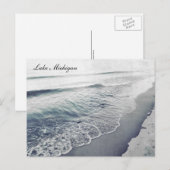 Mooie Retro Lake Michigan Shoreline Beach Briefkaart (Voorkant / Achterkant)