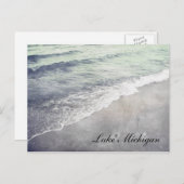 Mooie Retro Lake Michigan Shoreline Beach Briefkaart (Voorkant / Achterkant)