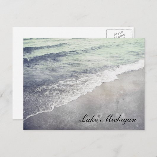 Mooie Retro Lake Michigan Shoreline Beach Briefkaart (Voorkant / Achterkant)