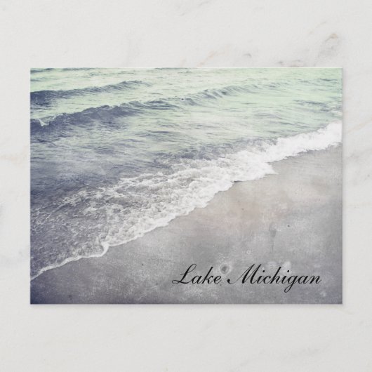 Mooie Retro Lake Michigan Shoreline Beach Briefkaart (Voorkant)