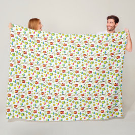 Mooie Retro Landelijke Uil Patroon Fleece Deken