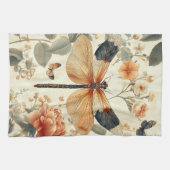 Mooie retro Libel, Vlinder Theedoek (Horizontaal)