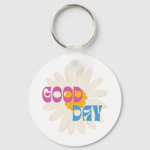 Mooie Retro Margriet Bloem Sleutelhanger