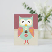 Mooie Retro Owl Briefkaart (Staand voorkant)