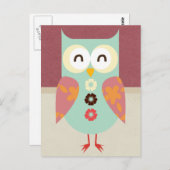 Mooie Retro Owl Briefkaart (Voorkant / Achterkant)
