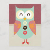 Mooie Retro Owl Briefkaart (Voorkant)