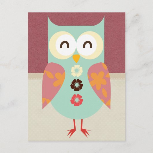 Mooie Retro Owl Briefkaart (Voorkant)