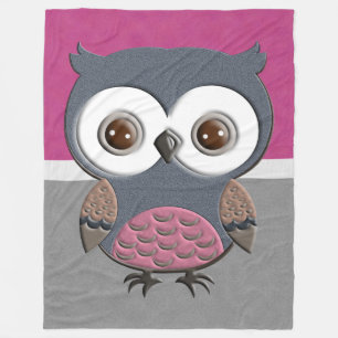 Mooie Retro Owl Fleece Deken