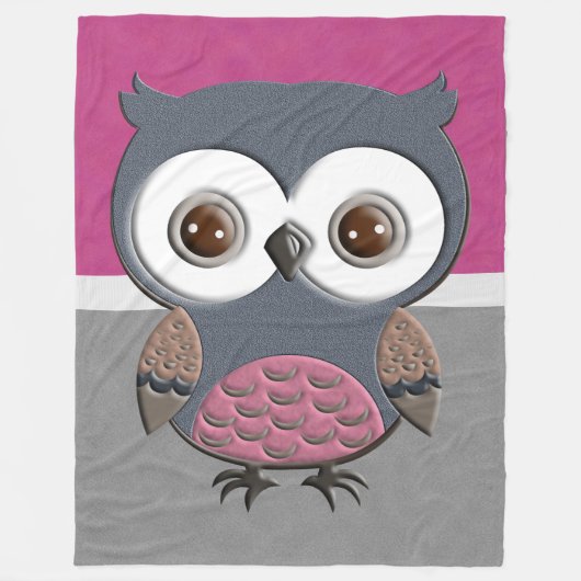 Mooie Retro Owl Fleece Deken (Voorkant)