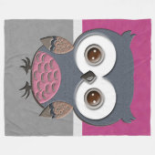 Mooie Retro Owl Fleece Deken (Voorkant (Horizontaal))