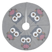 Mooie Retro Owl Fleece Kerstboom Rok (Voorkant)