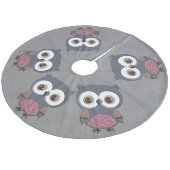 Mooie Retro Owl Fleece Kerstboom Rok (Gekanteld)