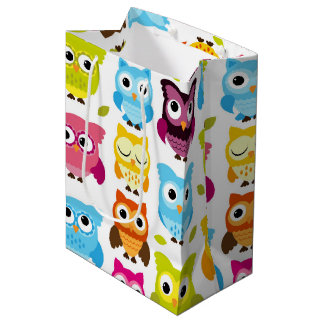 Mooie Retro Owl Medium Cadeauzakje
