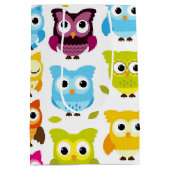 Mooie Retro Owl Medium Cadeauzakje (Achterkant)