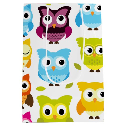 Mooie Retro Owl Medium Cadeauzakje (Achterkant)