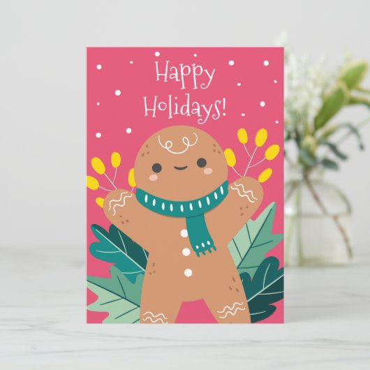 Mooie Retro Peperkoek Kerstkaart Gelukkig Kerstfee (Staand voorkant)