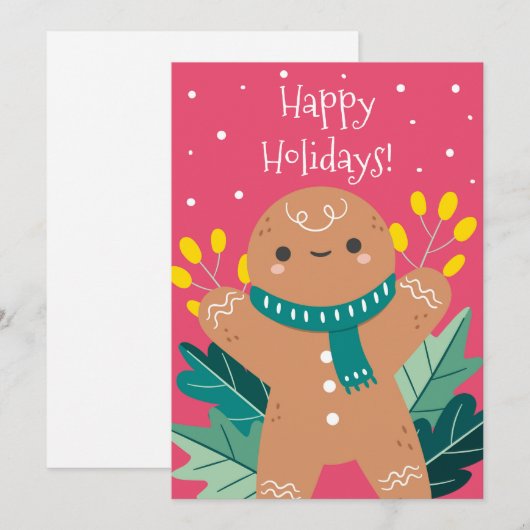 Mooie Retro Peperkoek Kerstkaart Gelukkig Kerstfee (Voorkant / Achterkant)