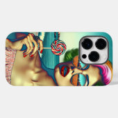 Mooie Retro Pop Art Vrouw met Lolly Case-Mate iPhone Case (Achterkant (horizontaal))
