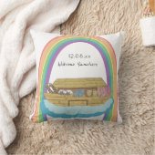 Mooie retro regenboog Noachs Ark op wit Kussen (Deken)