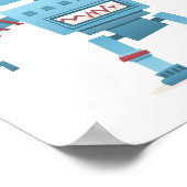 Mooie retro robot androïde kindertekenfilm muurkun poster (Hoek)