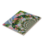 Mooie retro roze rode rozen waterverf bloemen tegeltje (Zijkant)