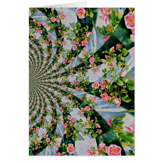 Mooie retro roze rode rozen waterverf bloemenmolen (Voorkant)