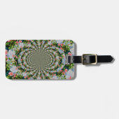 Mooie retro roze rode rozen waterverf bloemenmolen bagagelabel (Voorkant horizontaal)